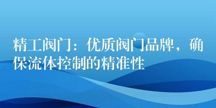 精工阀门：优质阀门品牌，确保流体控制的精准性