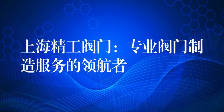 上海精工阀门：专业阀门制造服务的领航者