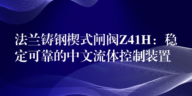 法兰铸钢楔式闸阀Z41H：稳定可靠的中文流体控制装置
