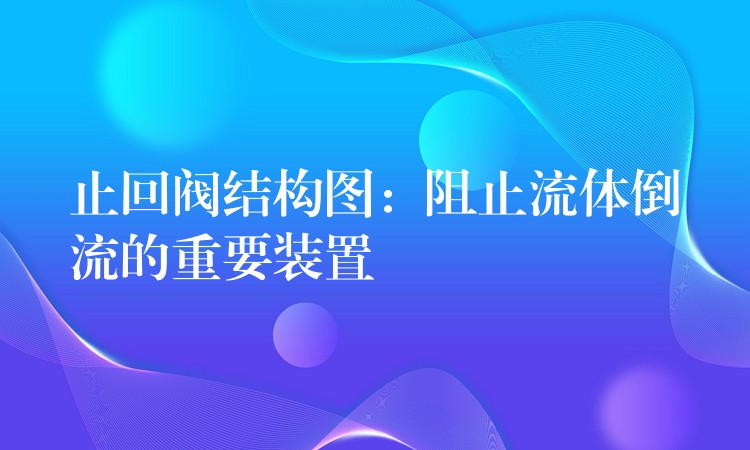 止回阀结构图：阻止流体倒流的重要装置