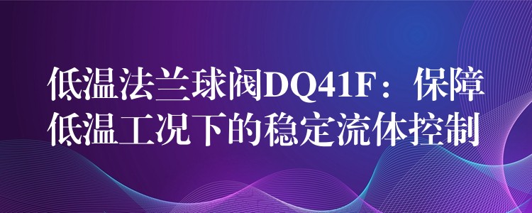 低温法兰球阀DQ41F：保障低温工况下的稳定流体控制