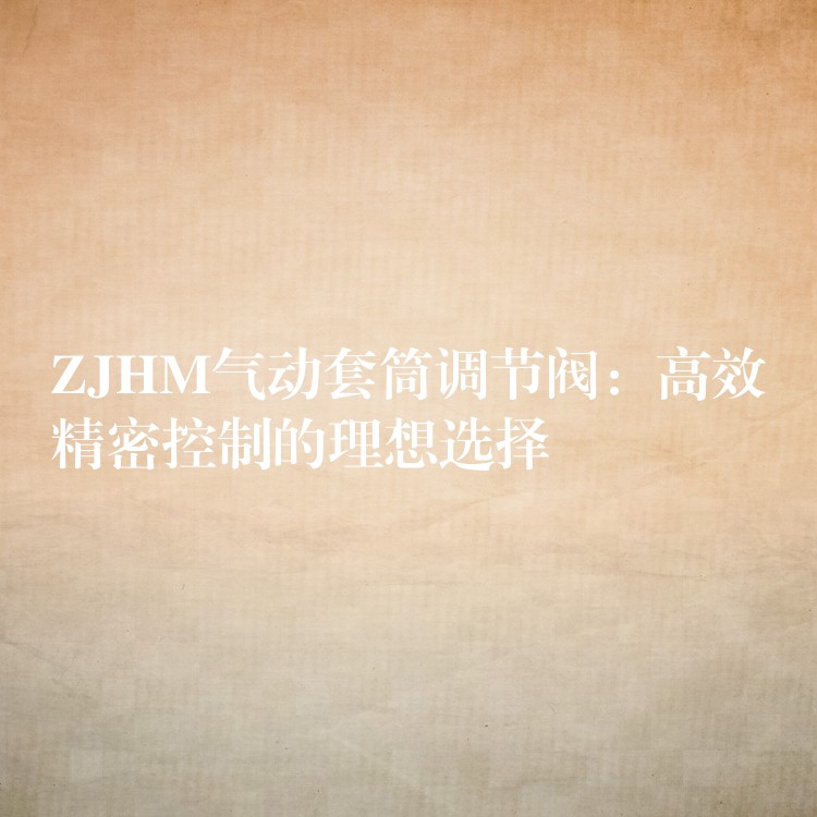 ZJHM气动套筒调节阀：高效精密控制的理想选择