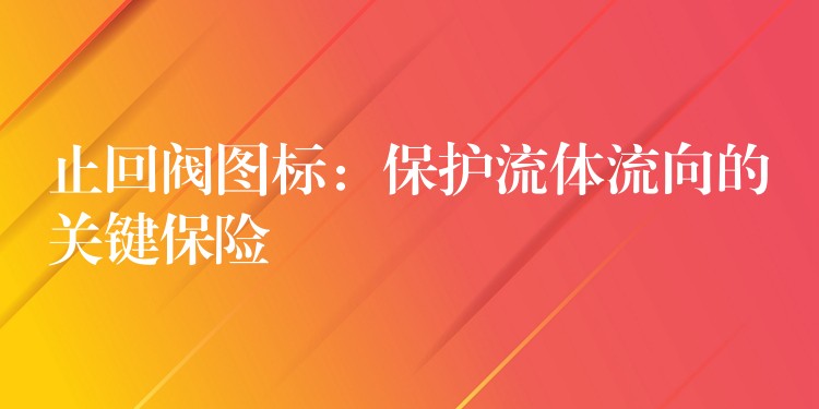 止回阀图标：保护流体流向的关键保险